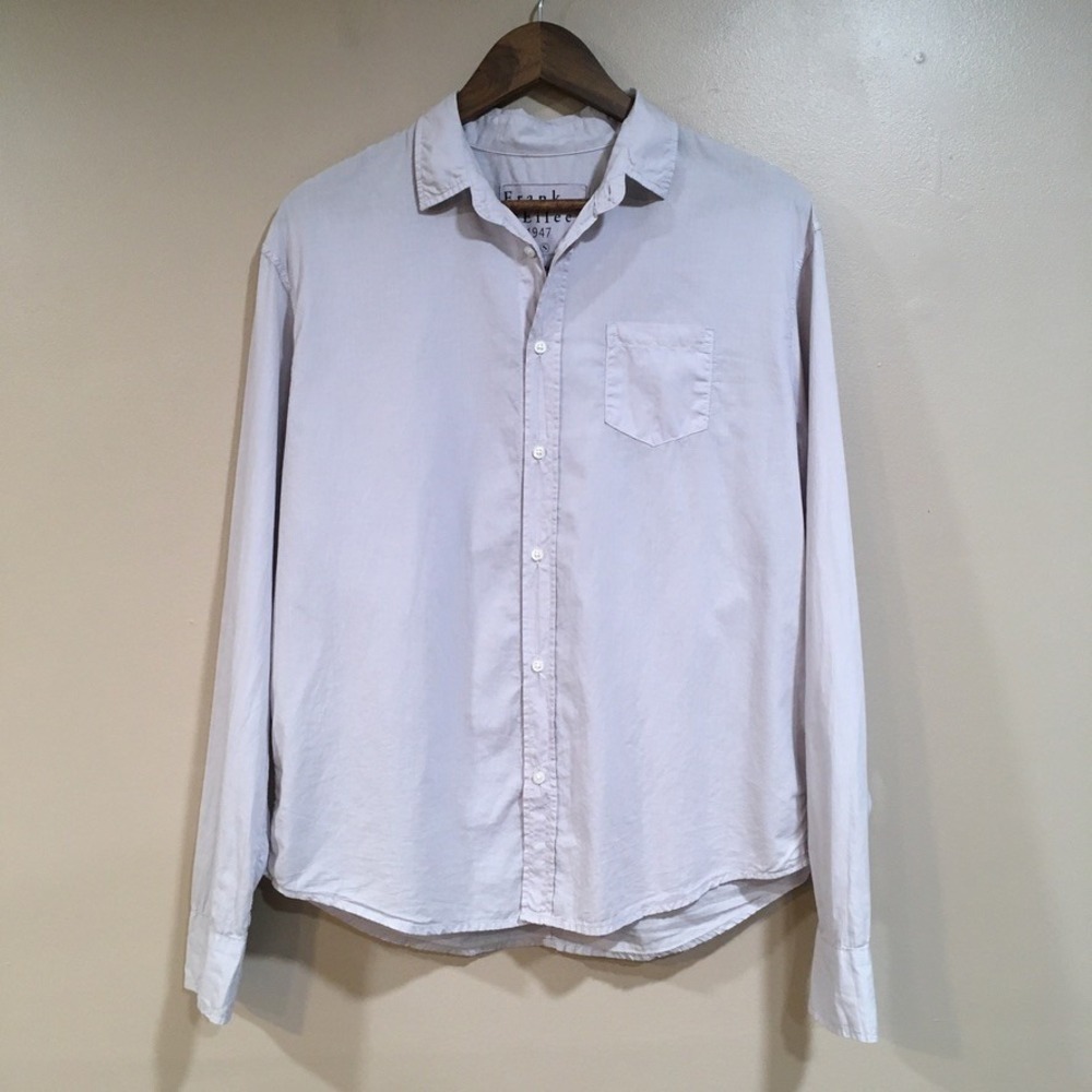 Frank & Eileen Luke Button Down Shirt Mens S Gray Lilac Featherweight Poplin